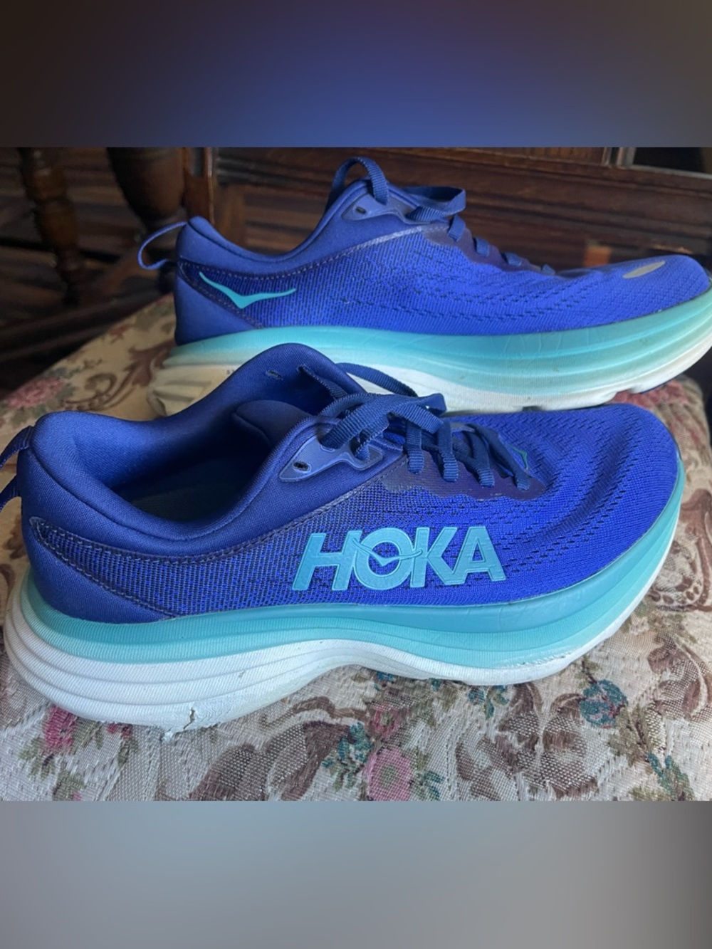 Hoka Athletic Shoes - Blue with Teal Accents size 7.5